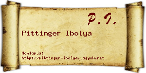 Pittinger Ibolya névjegykártya