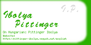 ibolya pittinger business card